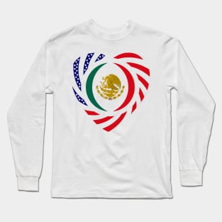 Mexican American Multinational Patriot Flag (Heart) Long Sleeve T-Shirt